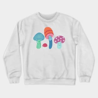 Row of cute mushrooms Crewneck Sweatshirt
